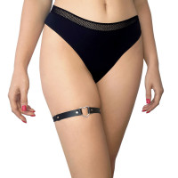 Гартер на ногу Серце шкіряний Art of Sex - Terri, чорний