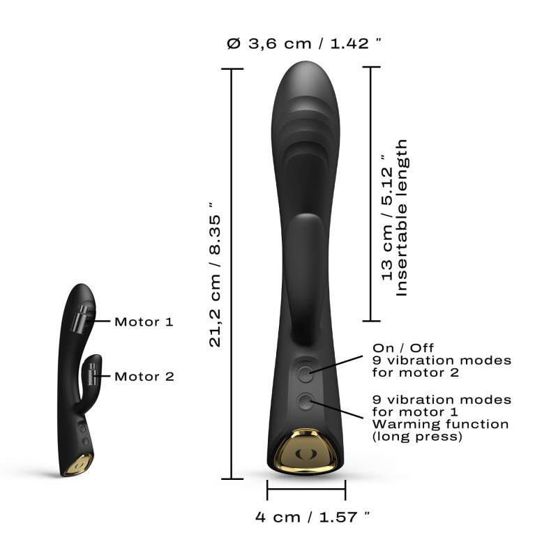 Dorcel FLEXI RABBIT BLACK: вібратор-кролик, демонстрація гнучкості стовбура