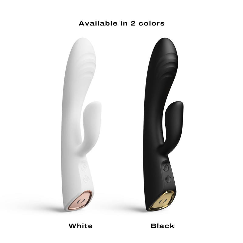 Dorcel FLEXI RABBIT BLACK: вібратор-кролик, вигляд спереду, деталізація вушок