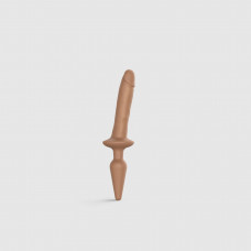 Анальна пробка Strap-On-Me SWITCH PLUG-IN REALISTIC DILDO 2в1 Caramel S, діаметр 3,3/2,9 см