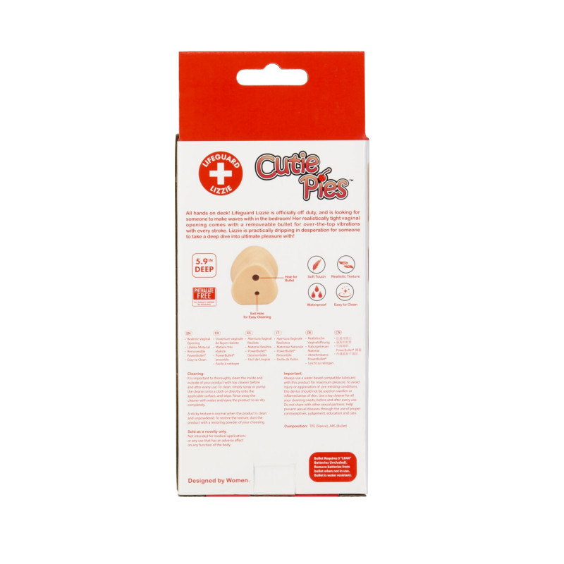 Мастурбатор-вагіна CutiePies Lifeguard Lizzie, порівняння розміру (якщо можливо)