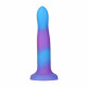 Фалоімітатор ADDICTION Rave 8″ Glow in the Dark Dildo, синьо-фіолетовий, текстура