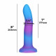 Фалоімітатор ADDICTION Rave 8″ Glow in the Dark Dildo, синьо-фіолетовий, в упаковці