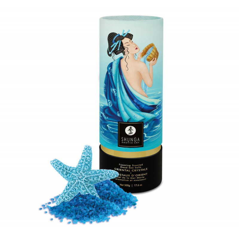 Упаковка пінливої солі для ванни Shunga Dead Sea salt Oriental Crystals — Ocean Temptations (500 г)