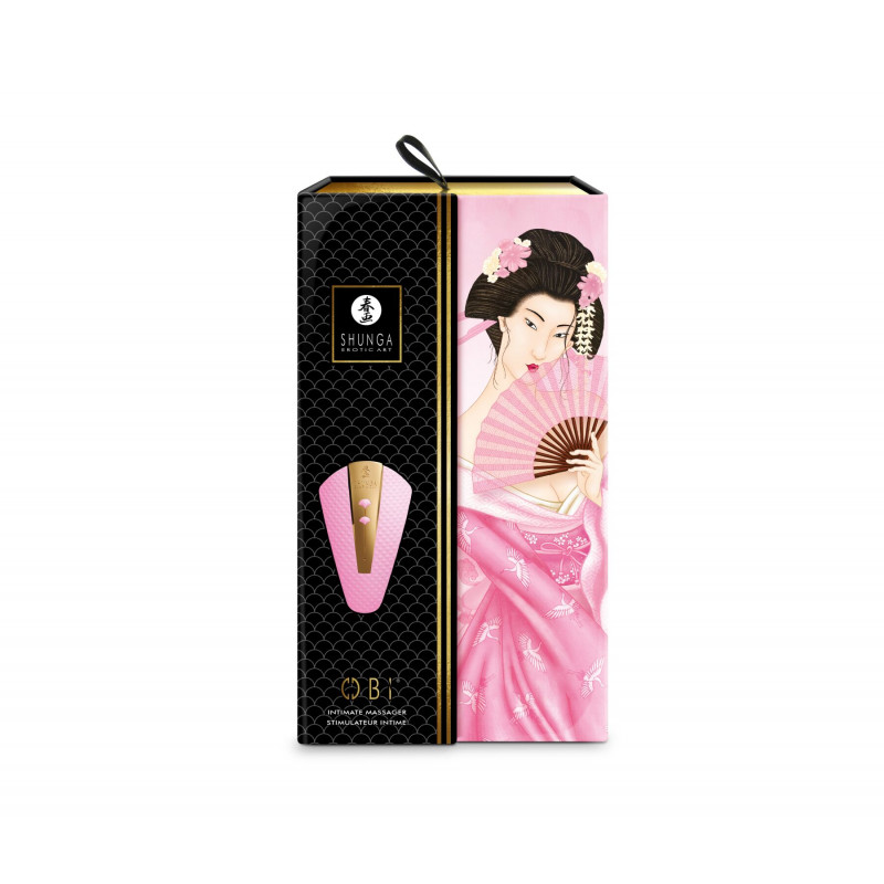 Кліторальний вібратор Shunga Obi Light Pink в інтер'єрі - стильний аксесуар для вашої спальні