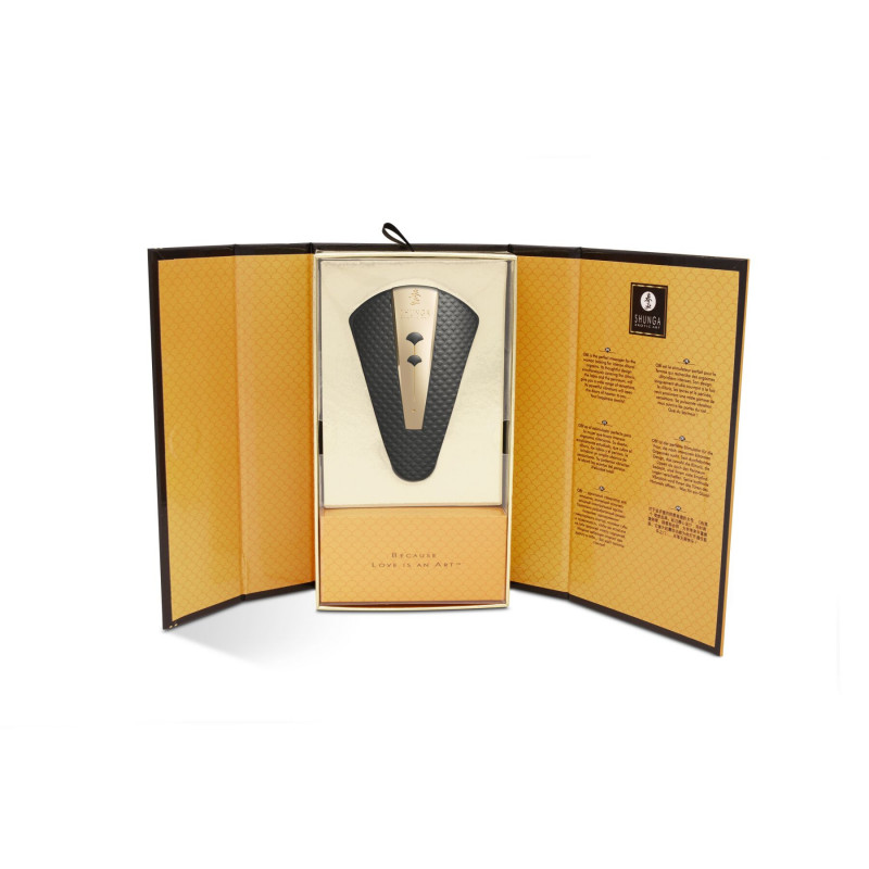 Кліторальний вібратор Shunga Obi Black - деталі дизайну, чорний глянцевий колір