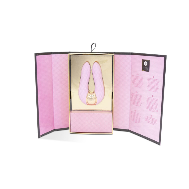 Вібратор Shunga Aiko Light Pink – вид зверху, акцент на кліторальні стимулятори