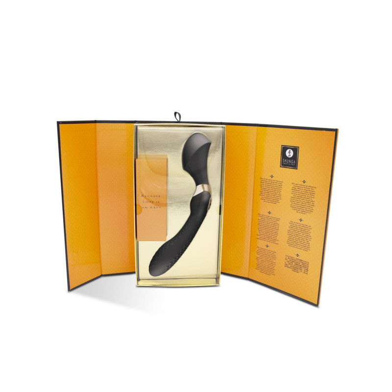 Вібромасажер Shunga Zoa Black двосторонній - детальний огляд поверхні