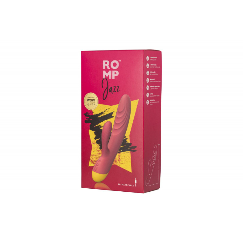 Близький план вібратора-кролика Romp Jazz, демонструє деталі дизайну