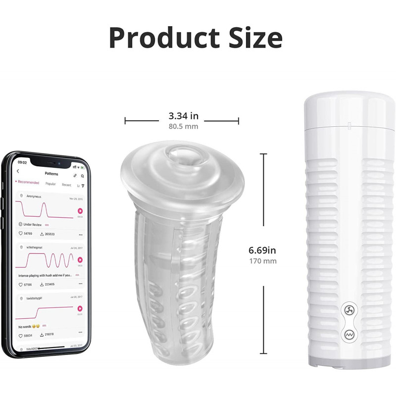 Рукав для мастурбатора Lovense Max 2, вид збоку, нейтральний вхід