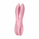 Satisfyer Threesome 1 Pink, вид збоку, демонструє ергономічну форму та три гнучкі силіконові пальчики