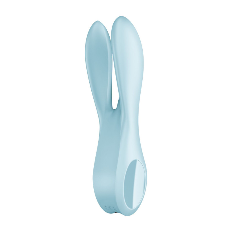 Текстура силікону кліторального вібратора Satisfyer Threesome 1 Light Blue, приємна на дотик