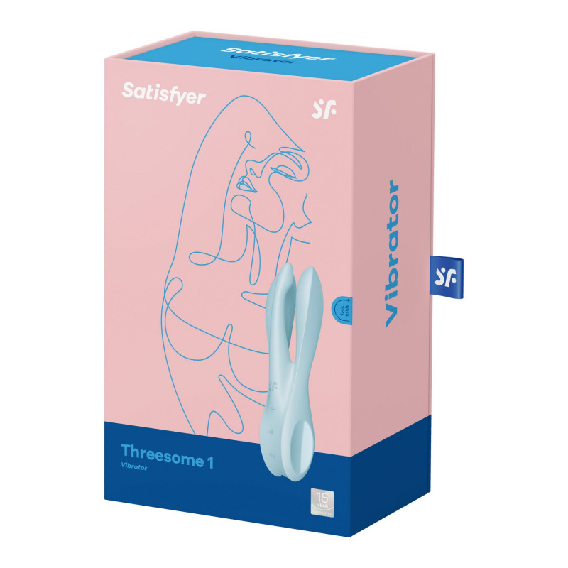Комплектація кліторального вібратора Satisfyer Threesome 1 Light Blue, включаючи зарядний пристрій