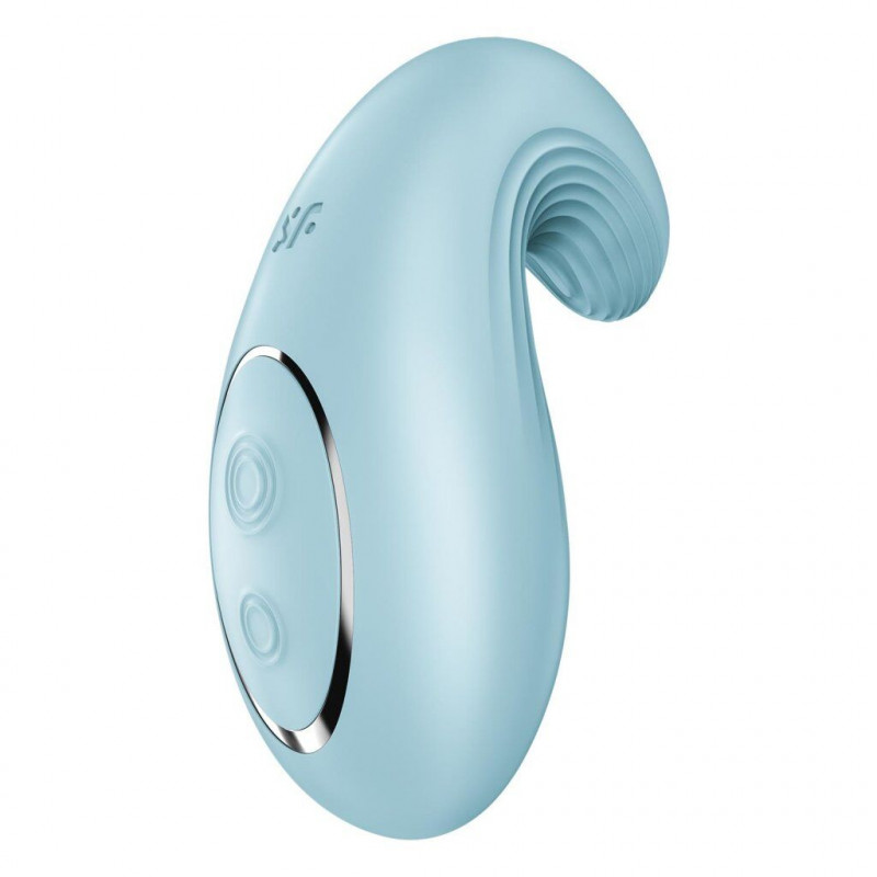 Вібратор Satisfyer Dipping Delight Light Blue, вид зверху, керування