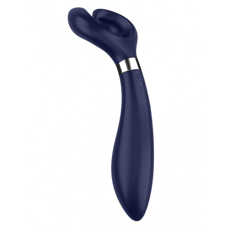 Satisfyer Endless Fun Blue: вібратор для пар, вид збоку, демонстрація гнучкості та ергономічної форми