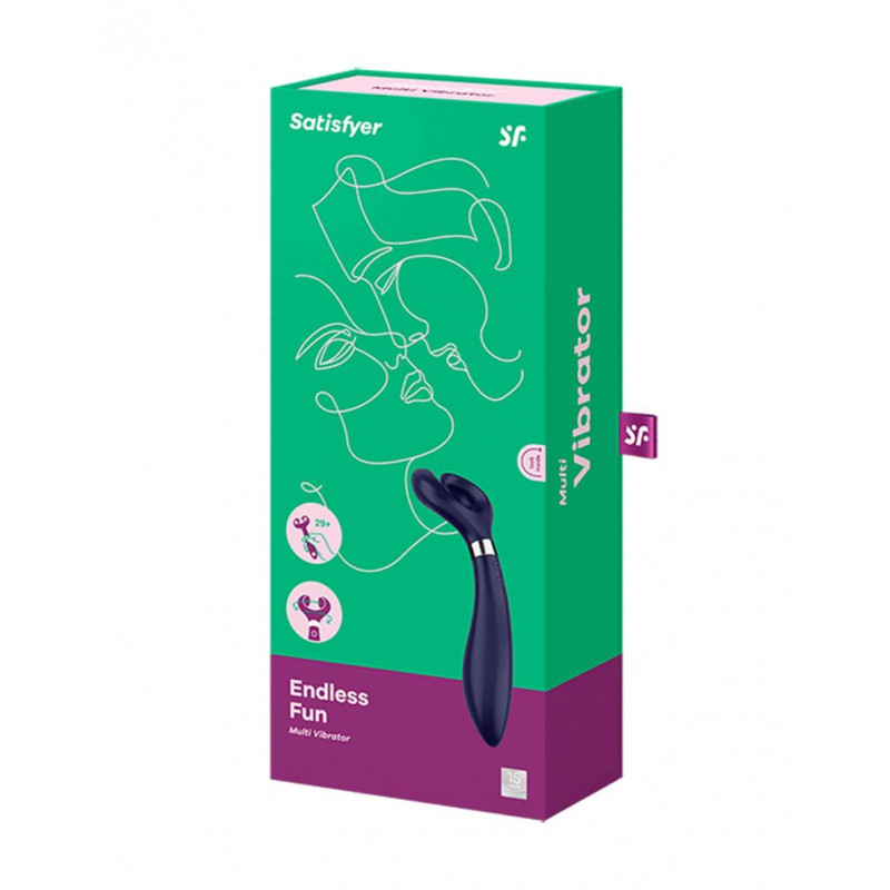 Упаковка вібратора для пар Satisfyer Endless Fun Blue, стильний дизайн, комплект поставки