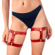 Червоні шкіряні гартери Art of Sex Kristina Leg Garters, деталі кріплення, вид збоку.