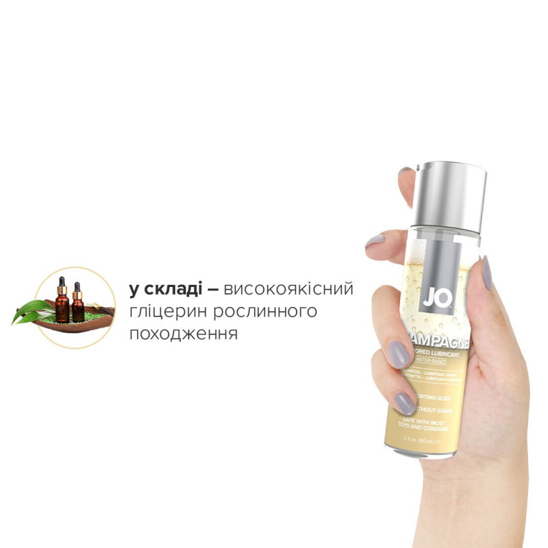 Текстура лубриканта JO Champagne на водній основі - демонстрація