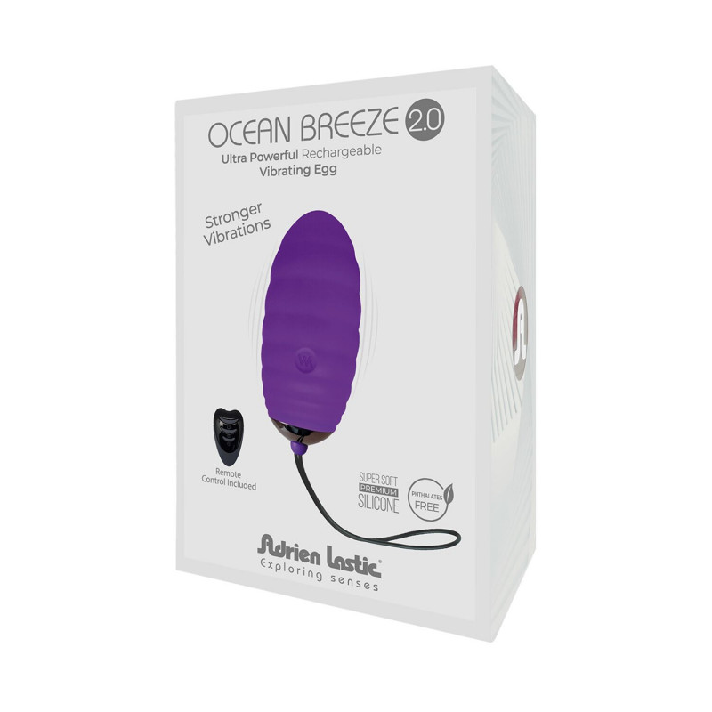 Текстура гладкої поверхні віброяйця Adrien Lastic Ocean Breeze 2.0 Purple, приємна на дотик