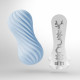 Мастурбатор Tenga FLEX Bubbly Blue: вид збоку, демонстрація гнучкості