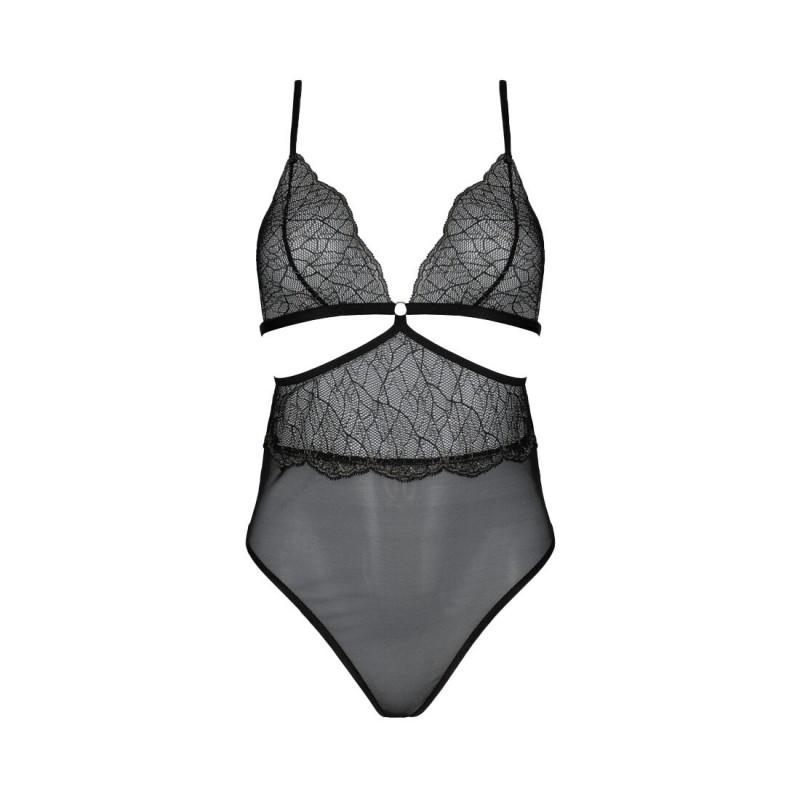 Боді Passion AMBERLY BODY 4XL/5XL чорне: вигляд збоку, підкреслення фігури