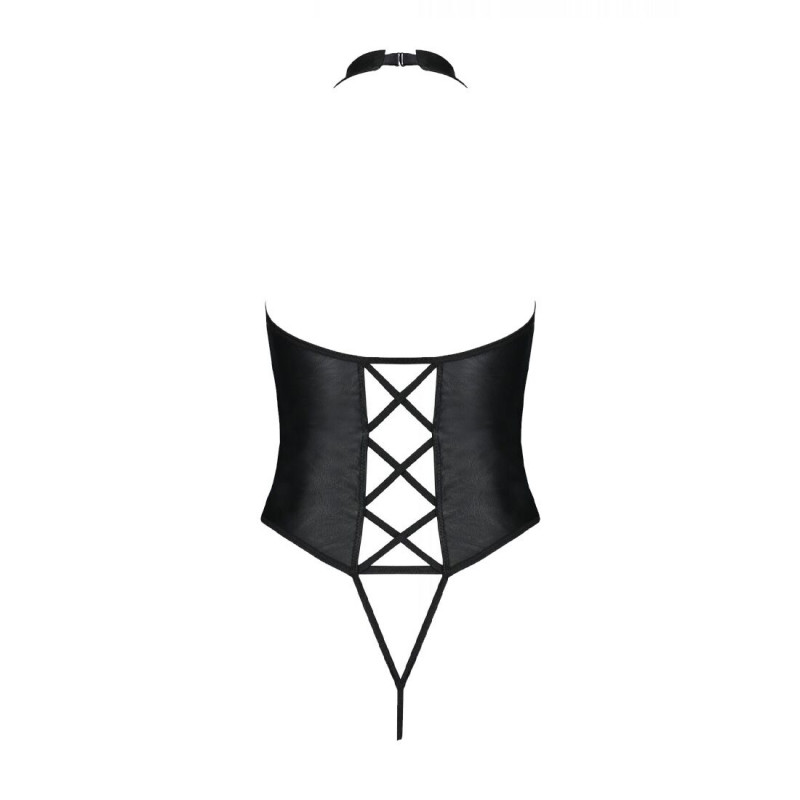 Упаковка боді Passion NANCY BODY 4XL/5XL чорне, елегантний подарунок