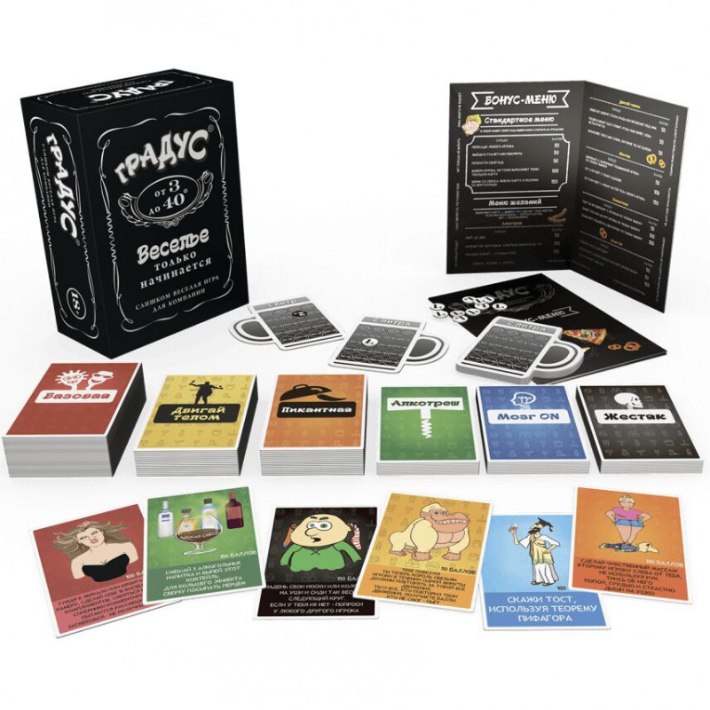 Градус (RU) Bombat Game - текстура карток та пластикових елементів гри