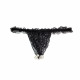 Трусики Brazilian Panty Black Intt з перлинним кільцем, детальний вигляд збоку, демонстрація дизайну