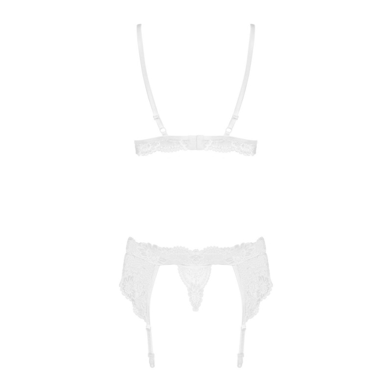 Комплект білизни Obsessive 810-SEG-2 S/M у повній комплектації: бюстгальтер, стрінги, пояс