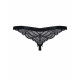Упаковка мереживних тангу Obsessive 828-THC-1 crotchless thong S/M, чорні