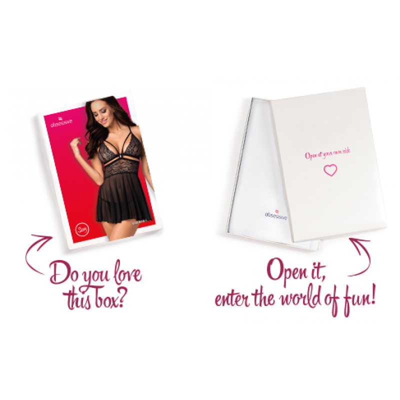 Комплект Obsessive 838-BAB-1 в чорному кольорі - стильний та спокусливий