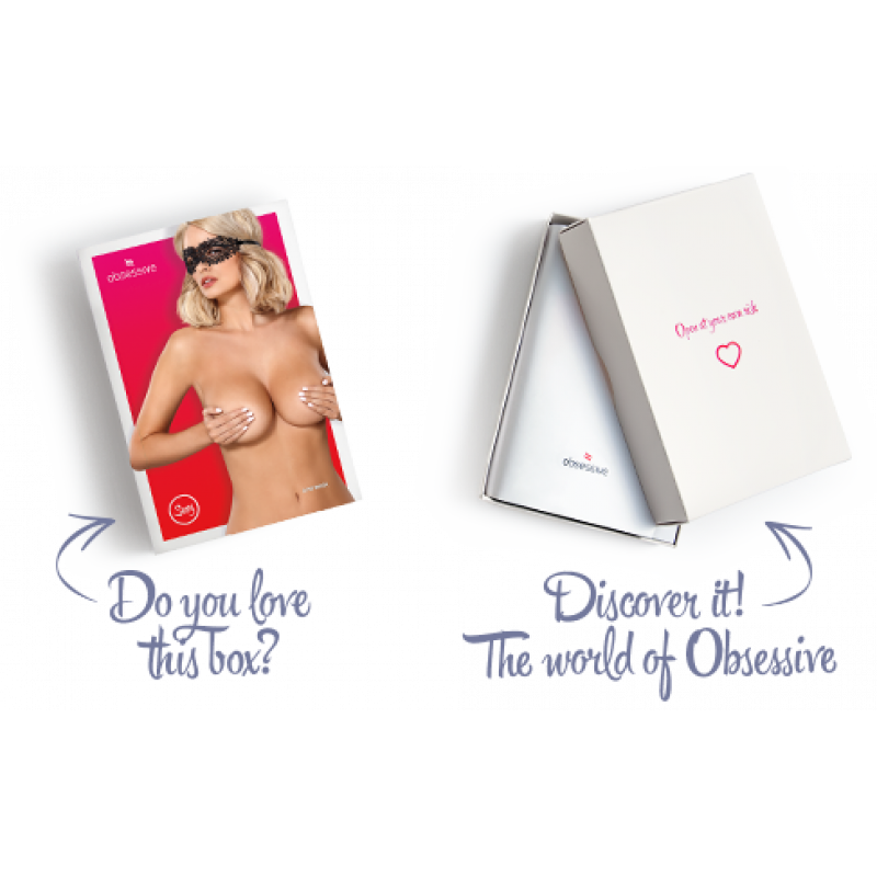 Мереживна маска Obsessive A710 mask чорна, у святковій упаковці