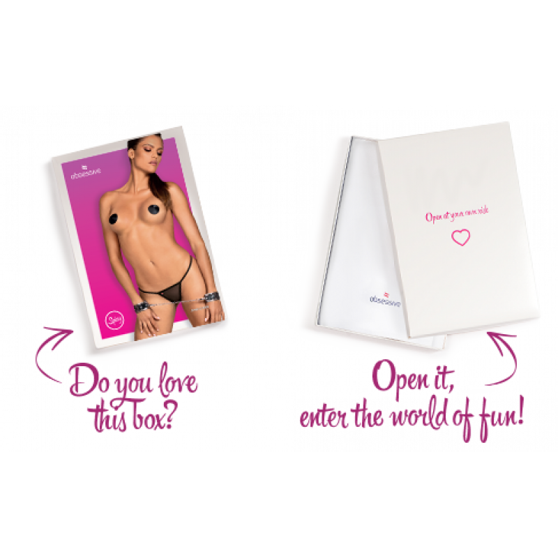 Наручники Obsessive A746: деталі чорно-золотого дизайну та блискіток