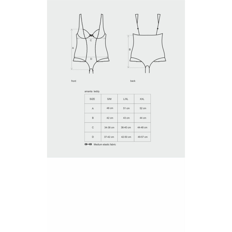 Модель у чорному сітчастому боді Obsessive Amanta teddy XXL, демонстрація елегантності