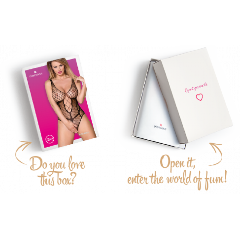 Чорний бодістокінг Obsessive B117 сітка S/M/L - загальний вигляд