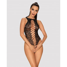 Бодістокінг Obsessive B129 teddy black S/M/L з ефектом шнурівки та доступом — Keks-Hub