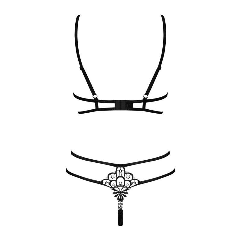 Елегантна упаковка еротичного комплекту Obsessive Badossa 2-pcs set (L/XL), чорний, бренд Obsessive