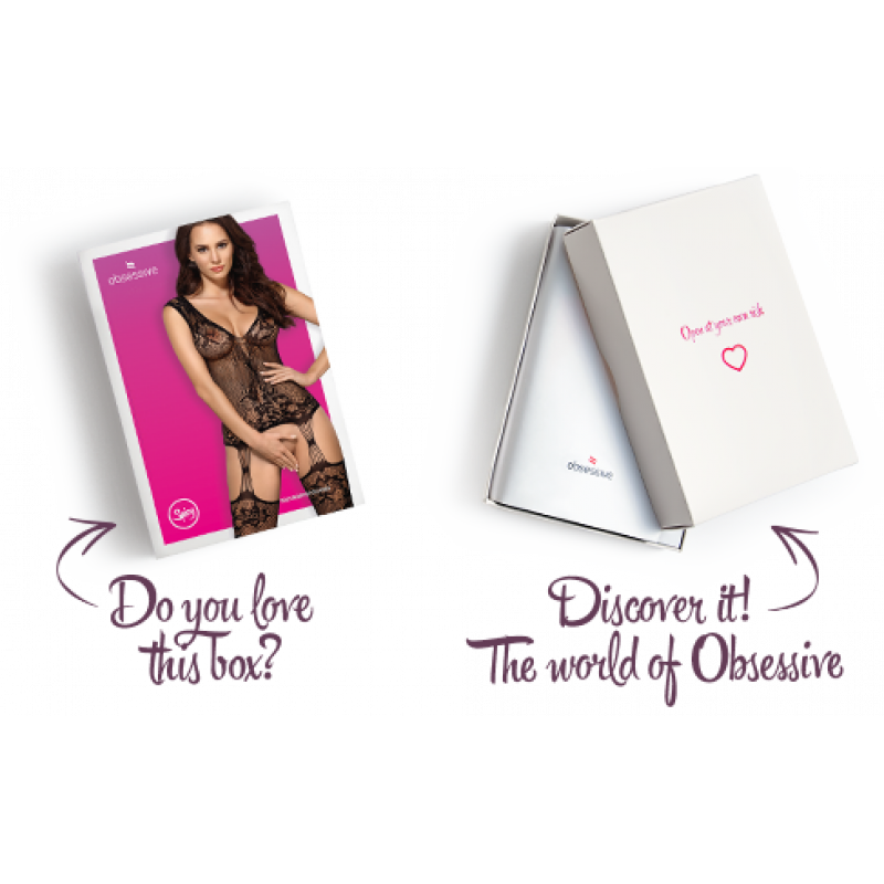 Бодістокінг Obsessive F221 – повноцінний вигляд, квітковий силует, привабливий дизайн