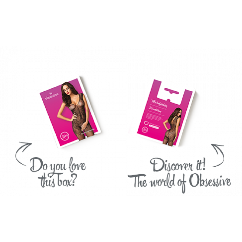 Жіночий бодістокінг Obsessive F234 з абстрактним візерунком, комплект