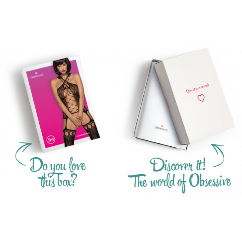 Близький план геометричного декору бодістокінгу Obsessive G313: сяючі елементи та витонченість