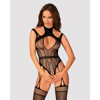 Ажурний бодістокінг Obsessive Bodystocking G327 black S/M/L комбінезон з доступом