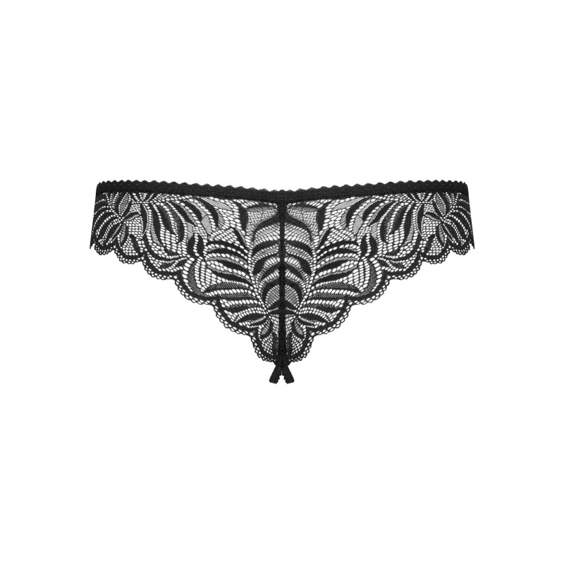 Упаковка мереживних танга Obsessive Contica crotchless thong S/M, чорні – стильне зберігання