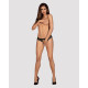 Мереживні танга Obsessive Contica crotchless thong чорні L/XL - текстура високоякісного мережива