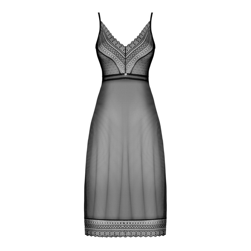 Упаковка товару: сорочка Obsessive Estiqua chemise M/L, чорний