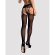 Панчохи-стокінги Obsessive Garter stockings S206 black S/M/L, вид збоку, демонстрація елегантності