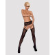 Детальний вид панчох-стокінгів Obsessive Garter stockings S206 black S/M/L: рослинний малюнок