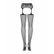Чорні сітчасті панчохи-стокінги Obsessive Garter stockings S307 на моделі