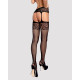 Вигляд збоку сітчастих панчох-стокінгів Obsessive Garter stockings S500S/M/L, демонструє посадку
