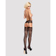 Текстура сітки на панчохах-стокінгах Obsessive Garter stockings S500S/M/L, висока якість матеріалу