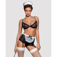 Еротичний костюм покоївки Obsessive Maidme set 5pcs S/M